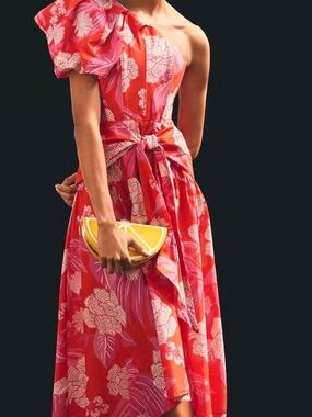 Farm Rio one shoulder puff sleeve xs